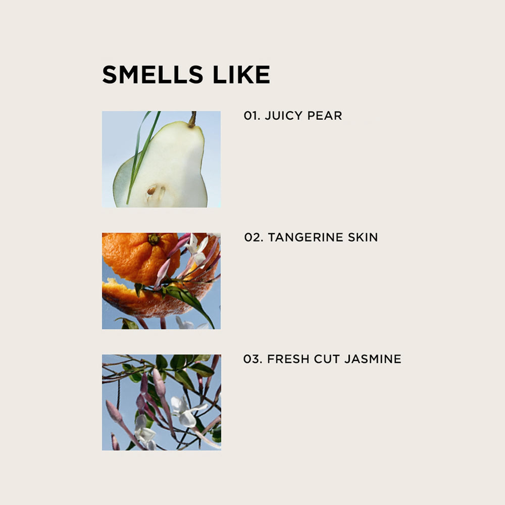 By Rosie Jane Leila Lou pear note close-up, juicy fruit aroma for fresh mornings.
