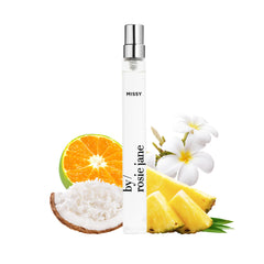 By Rosie Jane Missy travel spray bottle front for a quick tropical refresh.