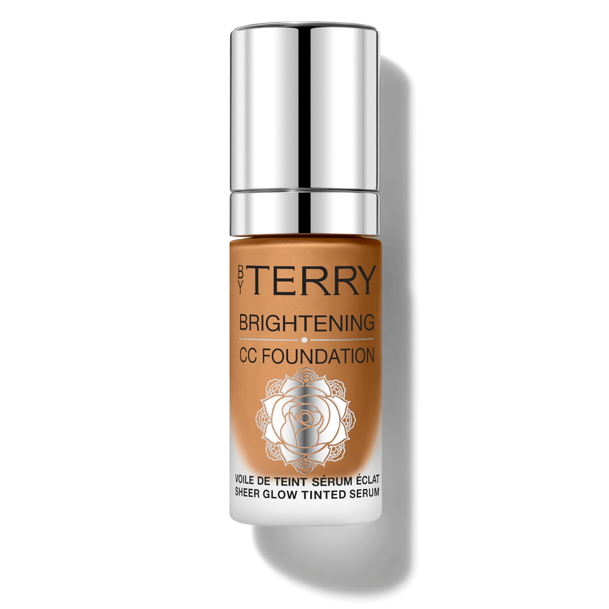 By Terry Brightening CC Foundation glow bottle highlights radiant skin with a lightweight finish.