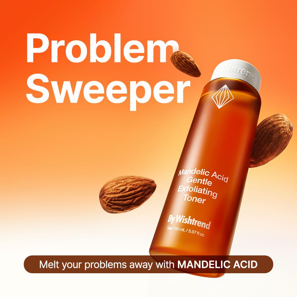 BY WISHTREND Mandelic Acid 5% Skin Prep Water pour demonstrates easy application and even coverage