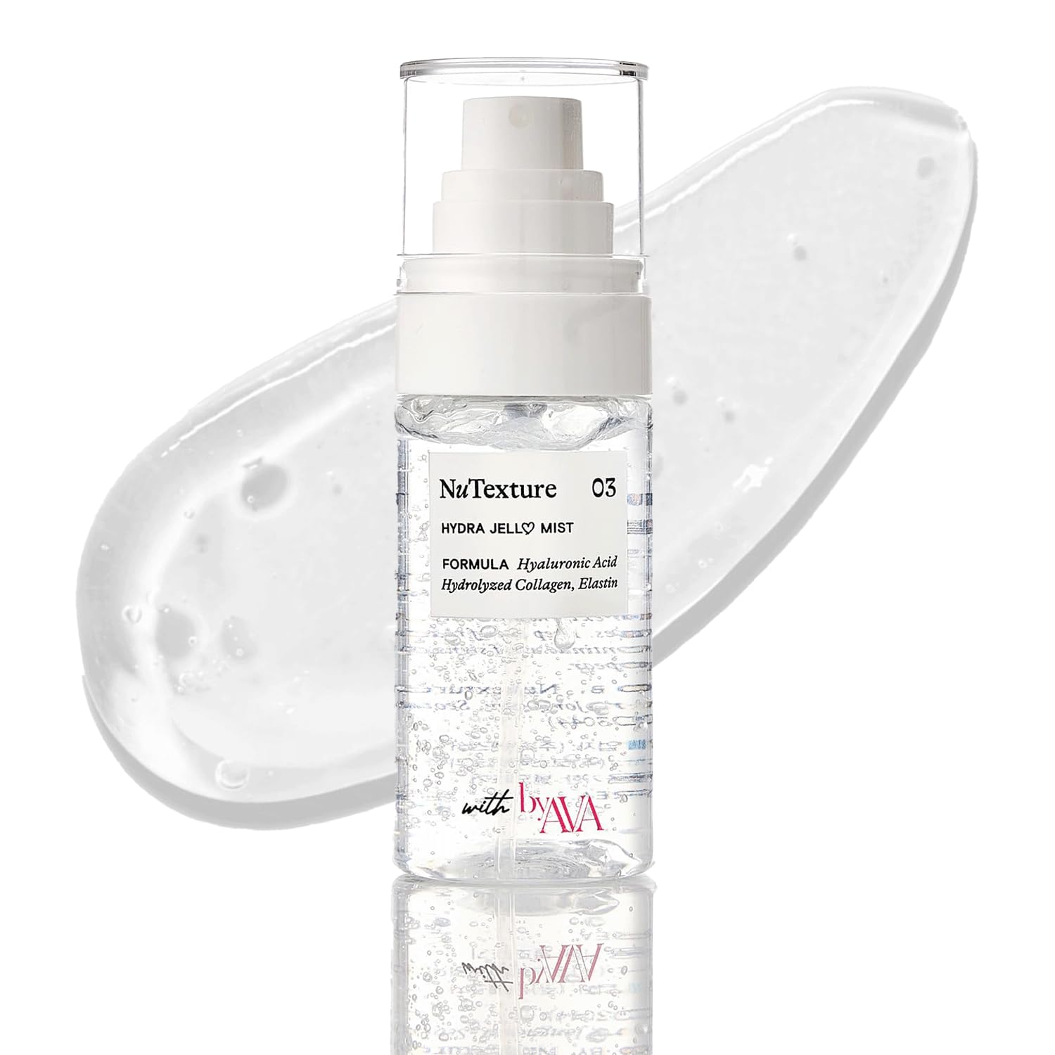 byAVA Jelloskin collagen Hydra Jell face mist jar close-up for hydrating skin.