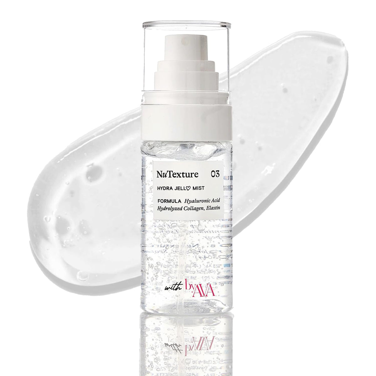 byAVA Jelloskin collagen Hydra Jell face mist jar close-up for hydrating skin.