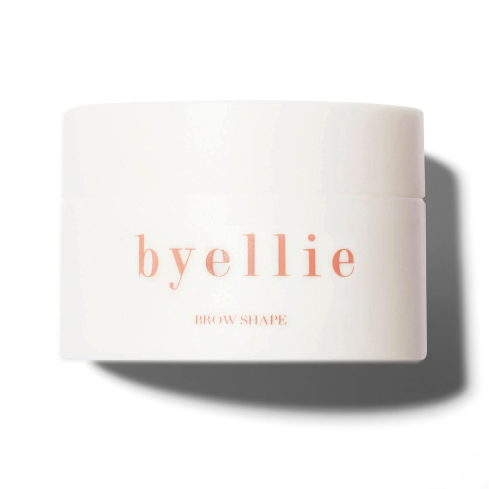Byellie Brow Shape bottle close-up with clear gel for all-day hold