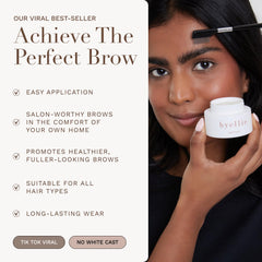 Byellie Brow Shape on brows achieving laminated-look definition
