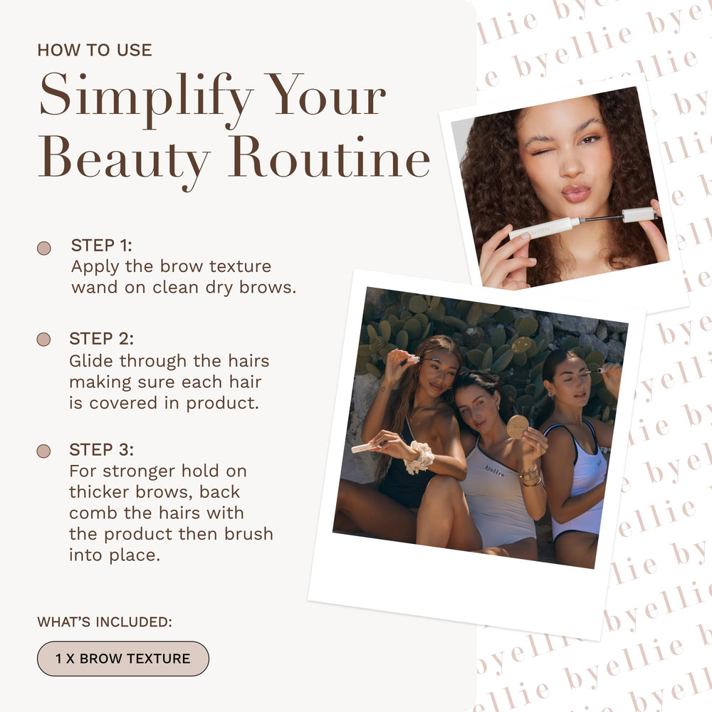 byellie brow texture ingredients-glutamic-acid vitamin-e support brow health
