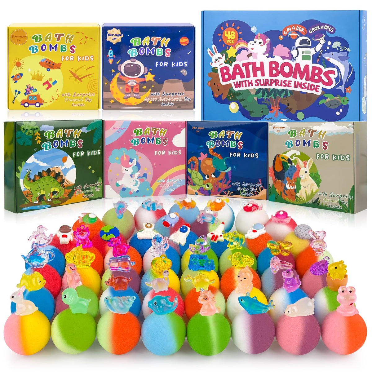 BYGGVIR kids bath bombs with toy inside spark surprise during bath time