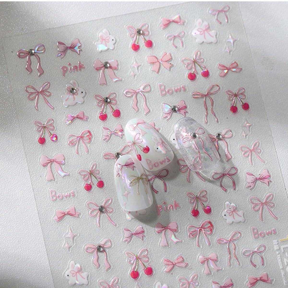 BYJKYEN 3D bow decals add depth and shine to your manicure.