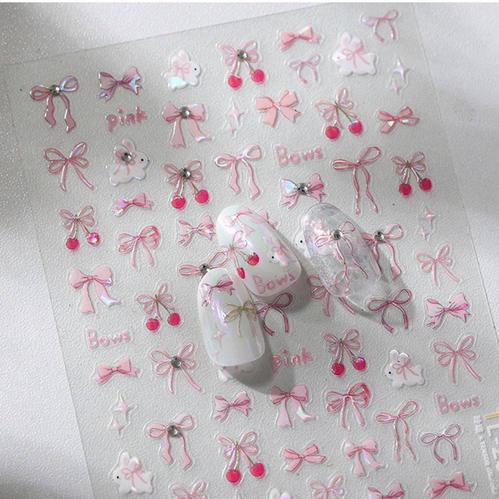 BYJKYEN 3D bow decals add depth and shine to your manicure.