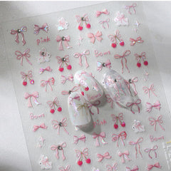 BYJKYEN 3D bow decals add depth and shine to your manicure.