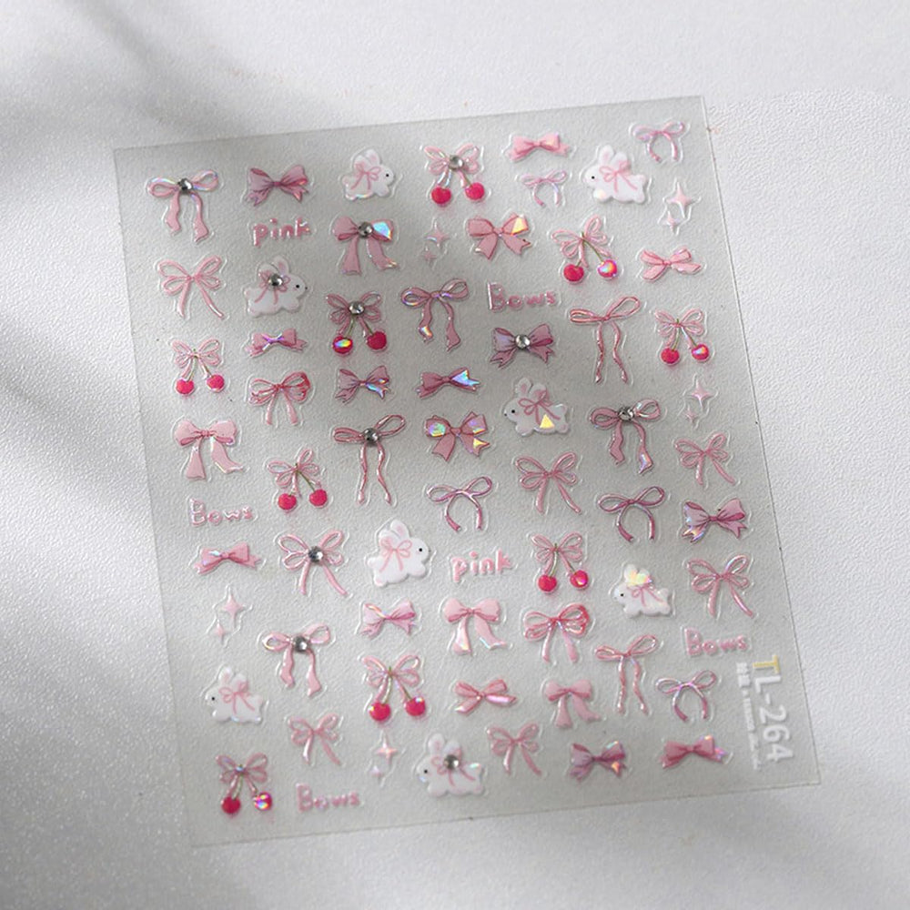 BYJKYEN 3D glitter bows offer a glossy finish after top coat.