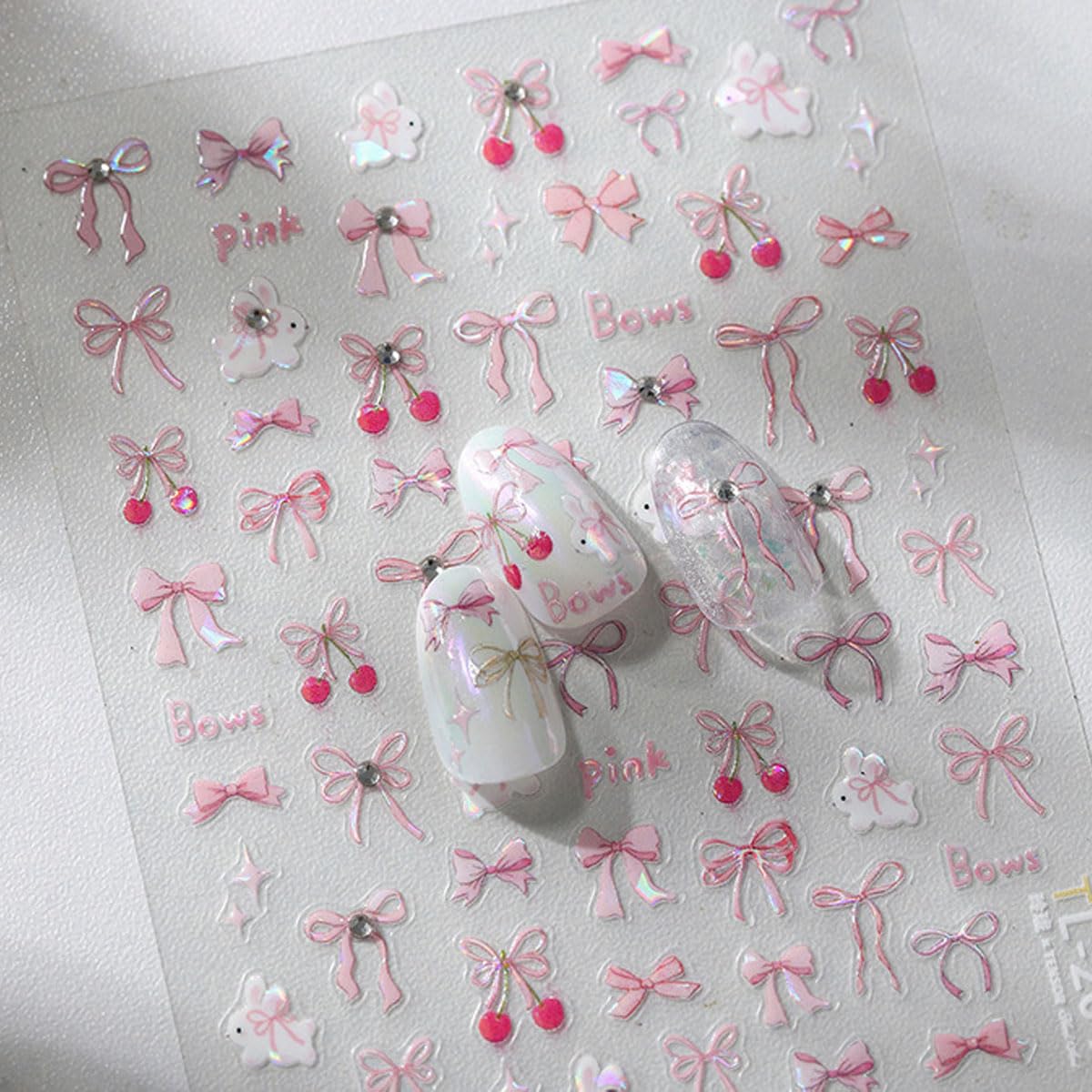 BYJKYEN bow decals work on natural or acrylic nails for versatility.