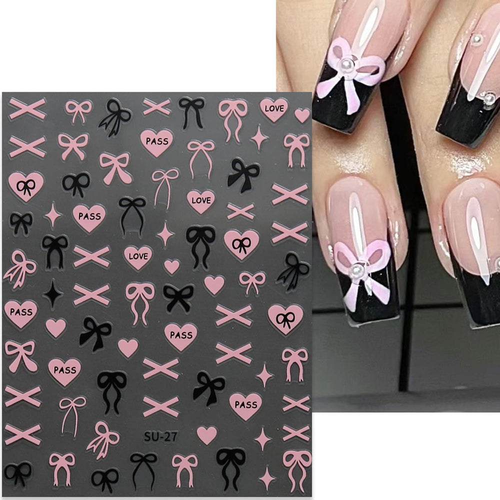 Self-adhesive decals easy to apply for quick at-home manicures.