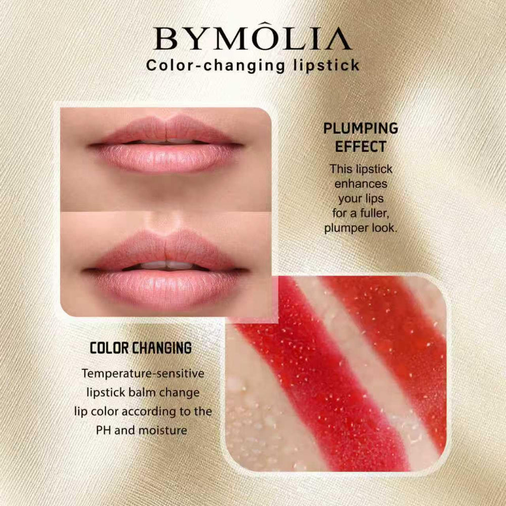BYMOLIA Transferproof Lipstick moisturized lips after application demonstrate hydration