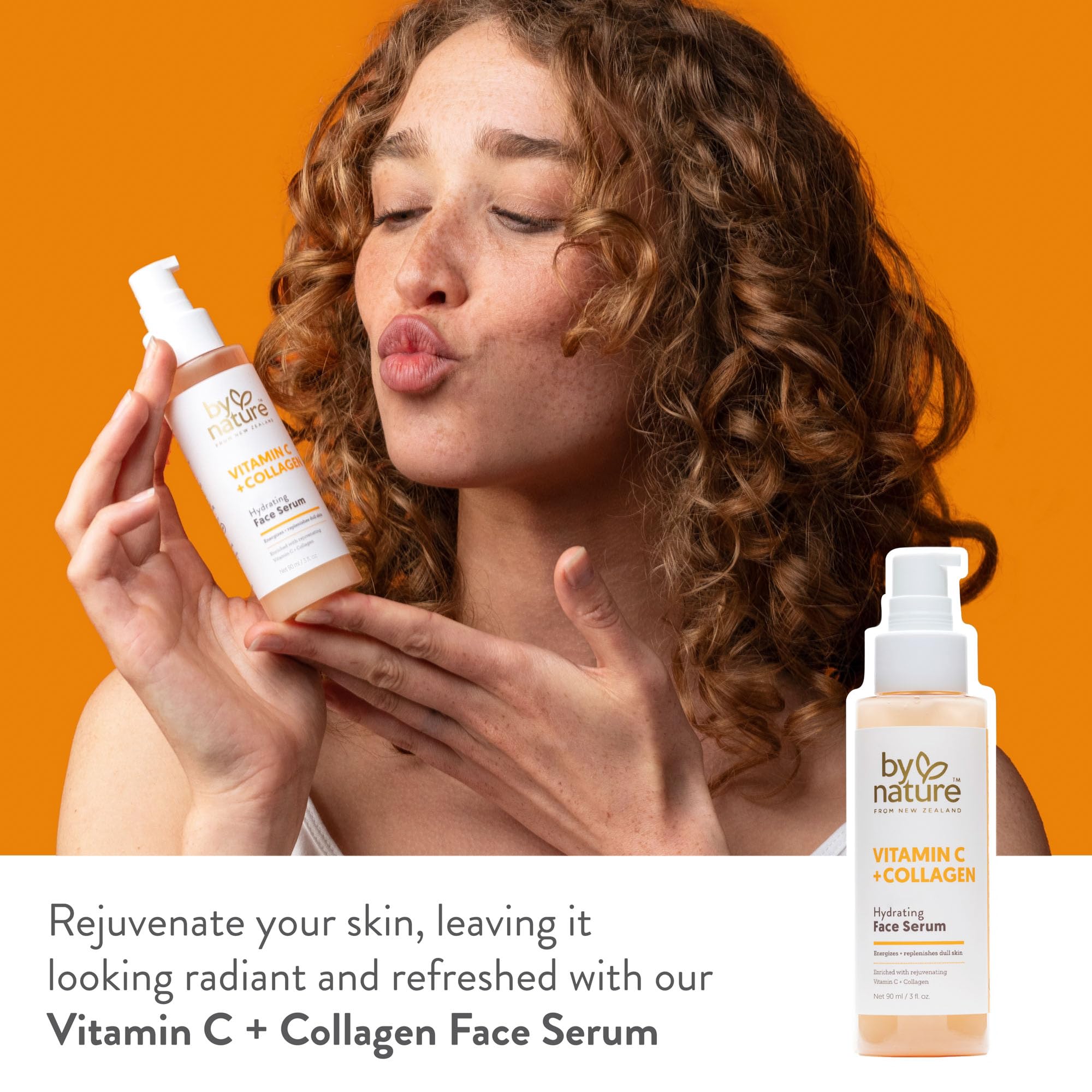 By Nature serum application close-up reveals smooth, fast-absorbing texture.