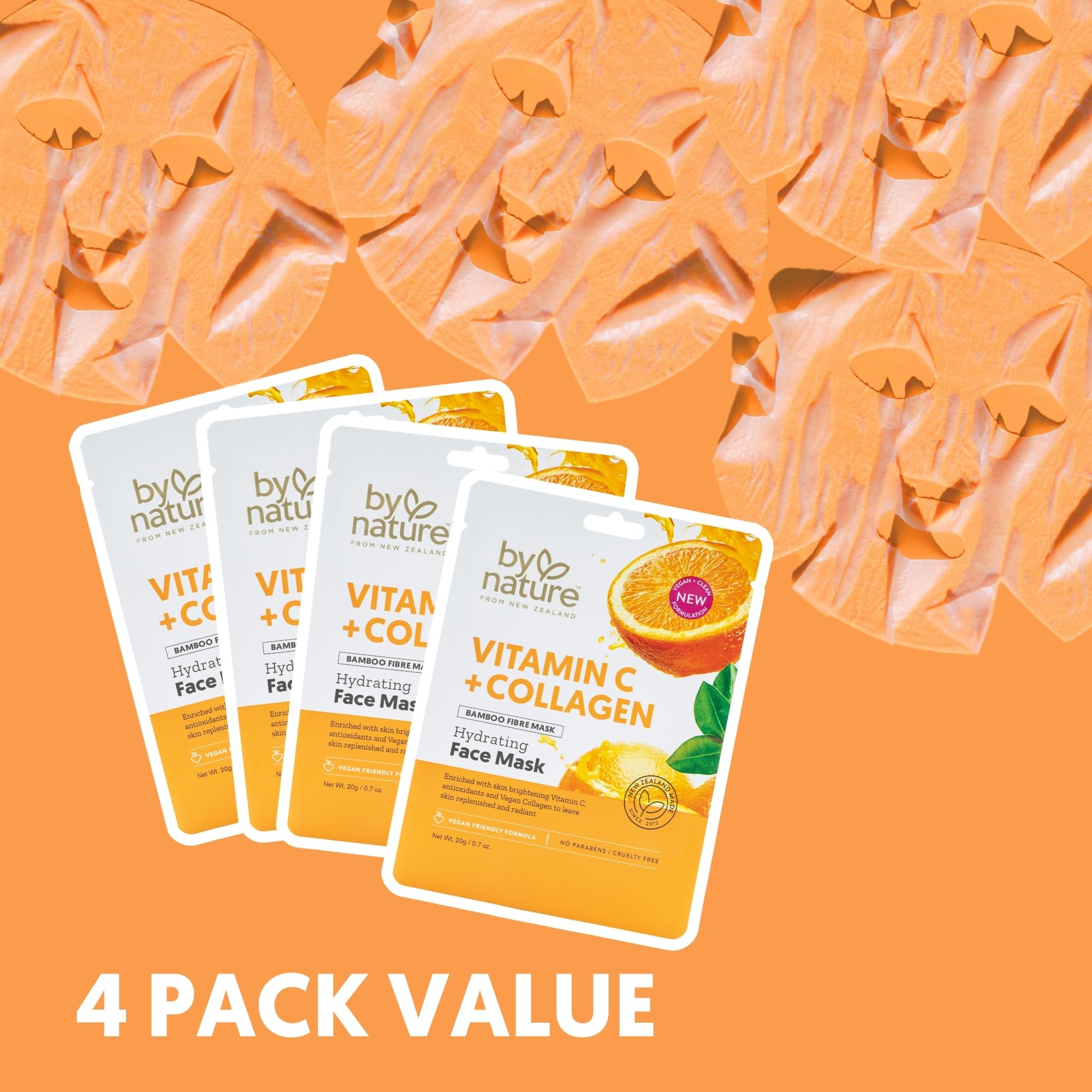 By Nature Vitamin C + Collagen Sheet Mask pack-beauty image shows pre-event glow