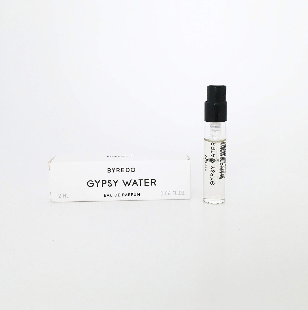 Byredo Gypsy Water bottle close-up showing elegant cap and logo for refined scent exploration.