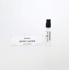 Byredo Gypsy Water bottle close-up showing elegant cap and logo for refined scent exploration.