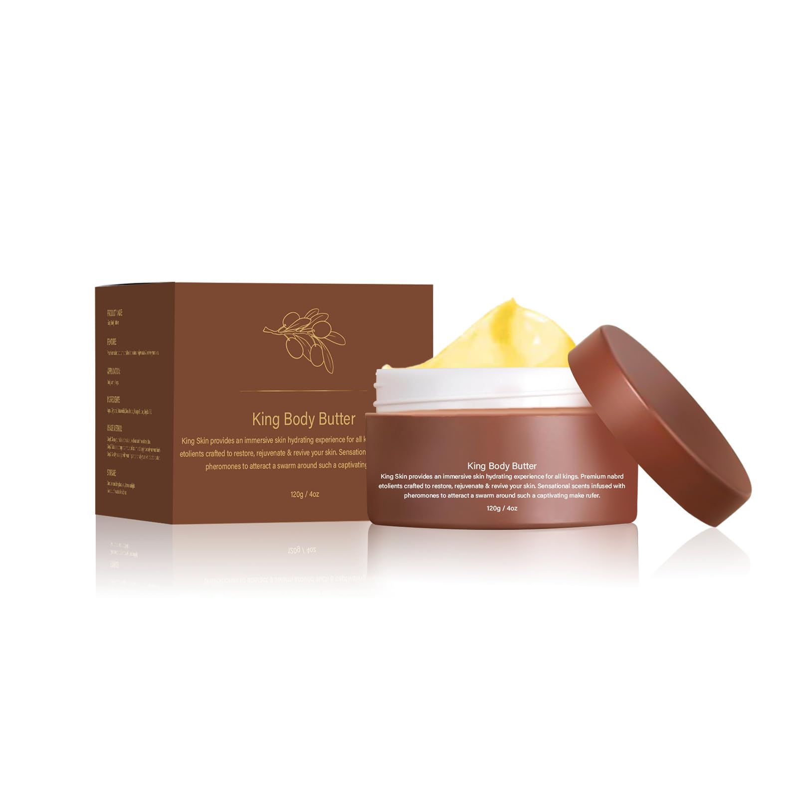 BYXE King Skin Body Butter jar closeup showing creamy texture for daily hydration.