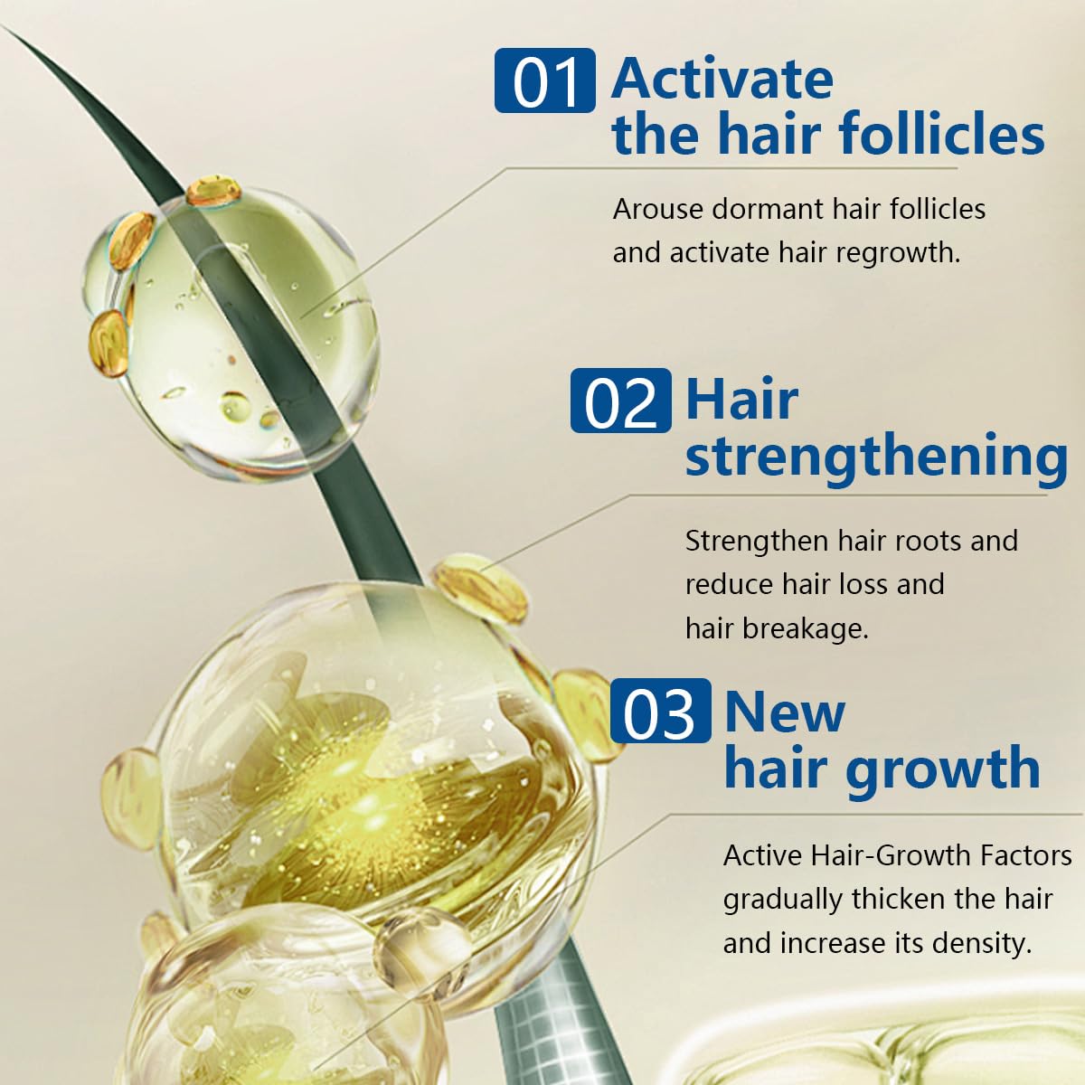 BYXE Roll-on applicator showing precise scalp contact for easy use