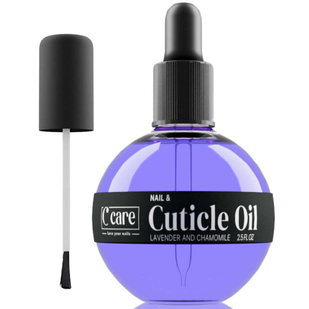 C CARE Cuticle Oil bottle with lavender and chamomile providing nourishing hydration.