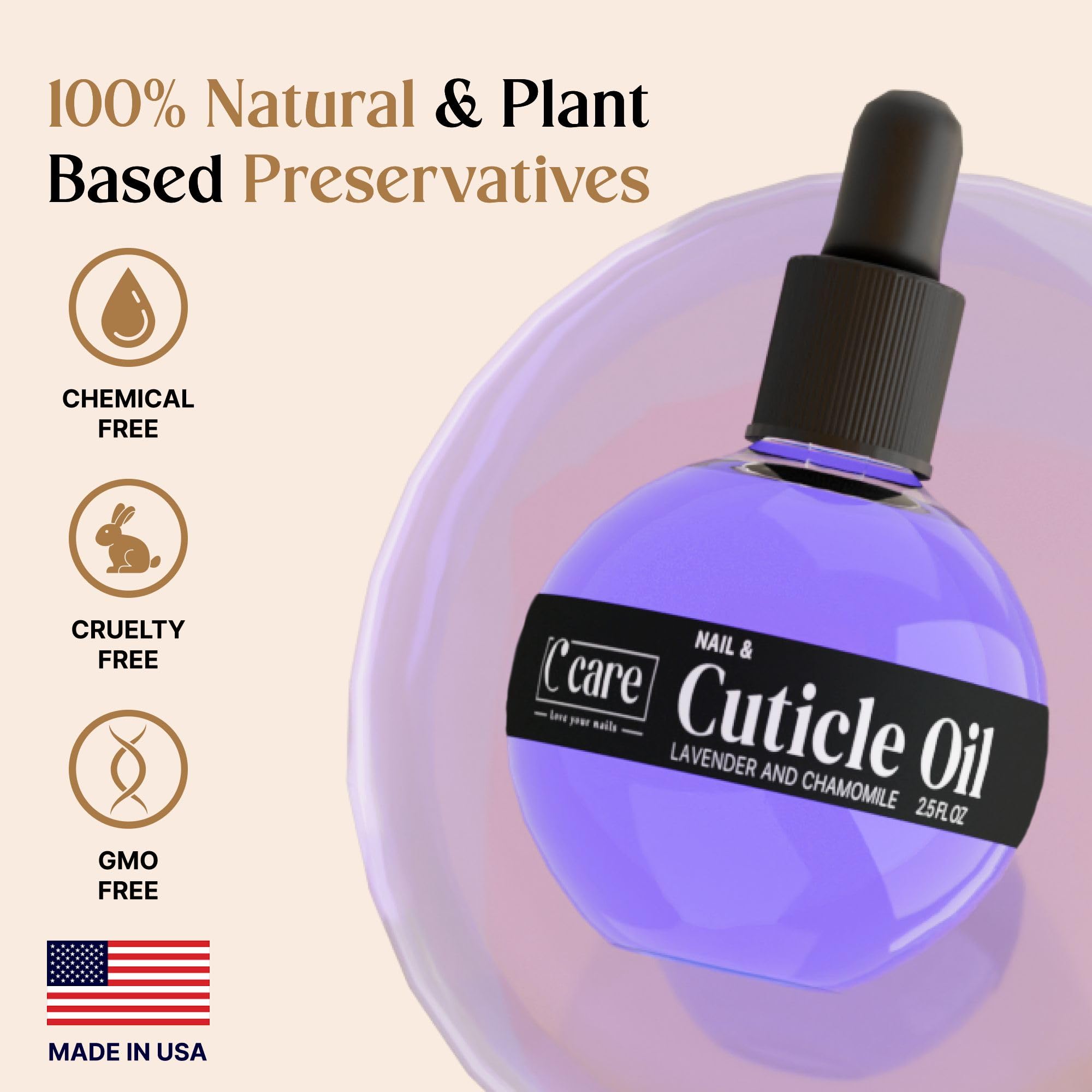 C CARE Cuticle Oil dropper applying precise moisturization to nails.