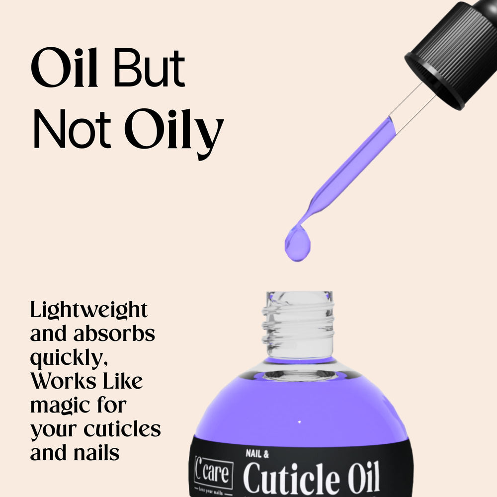 C CARE Cuticle Oil delivers a subtle shine after use.