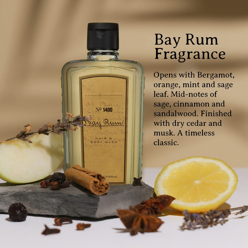 Aloe Vera-infused Bay Rum wash bottle from C.O. Bigelow.