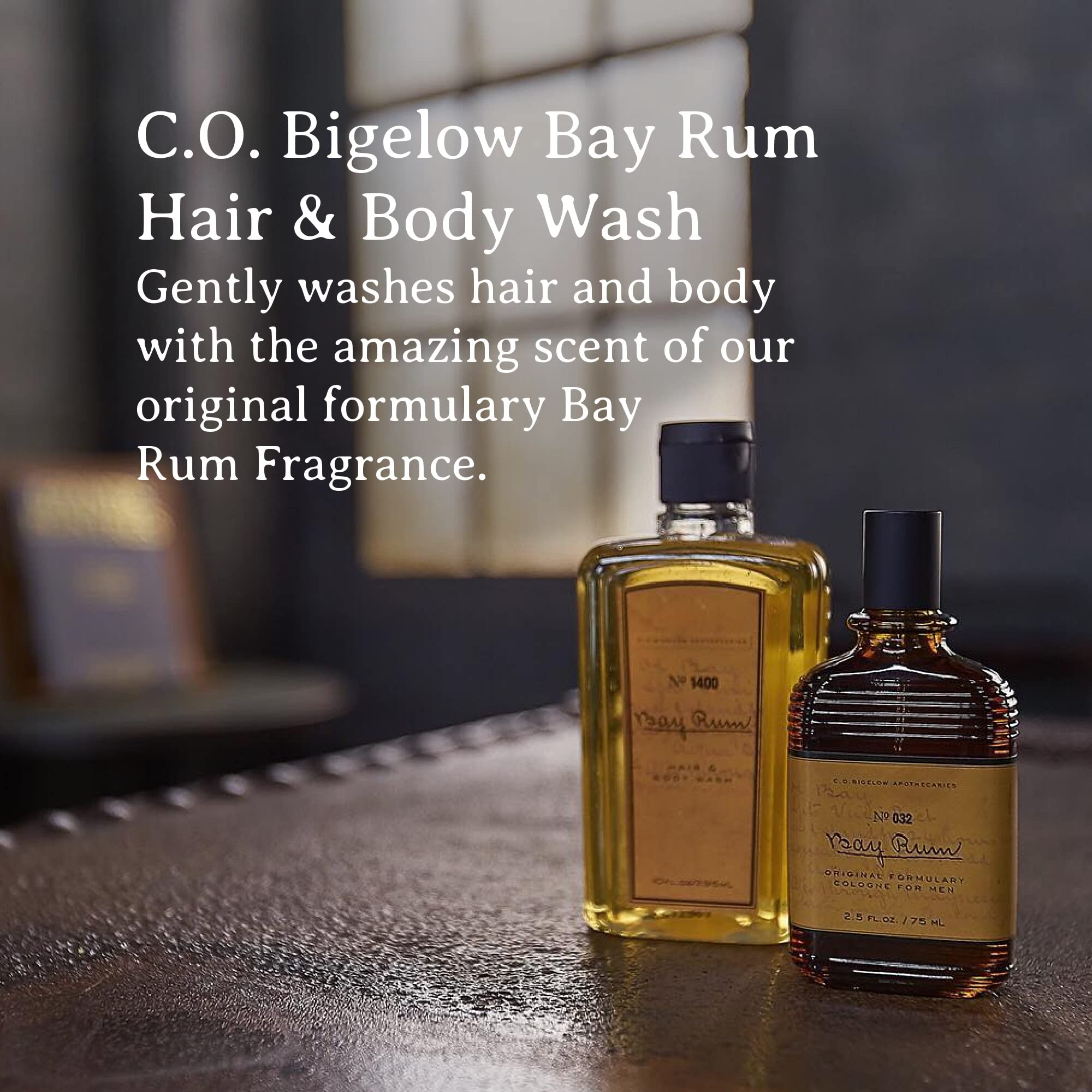 C.O. Bigelow Bay Rum Citrus Spice label highlighting bold fragrance.