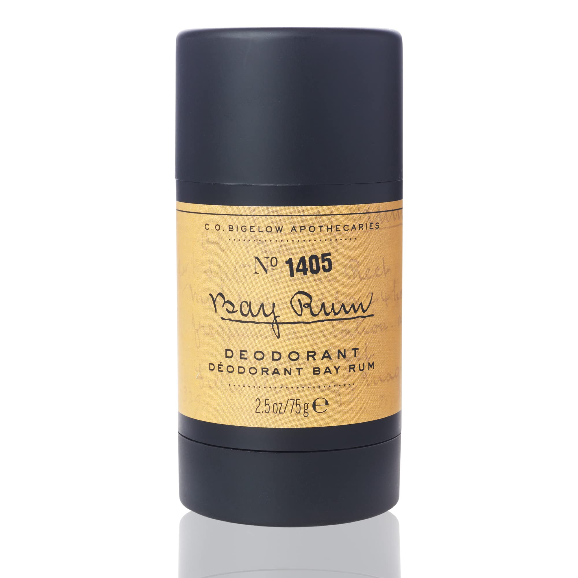 C.O. Bigelow Bay Rum deodorant gel-stick 2.5oz with smooth glide and clear finish for daily wear.