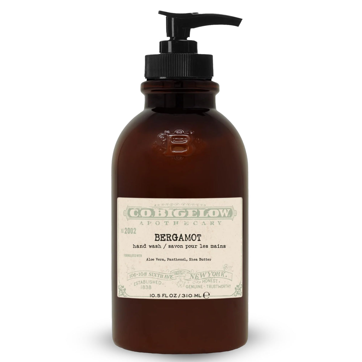 C.O. Bigelow Bergamot Hand Wash bottle-front shows bold label for daily cleansing.