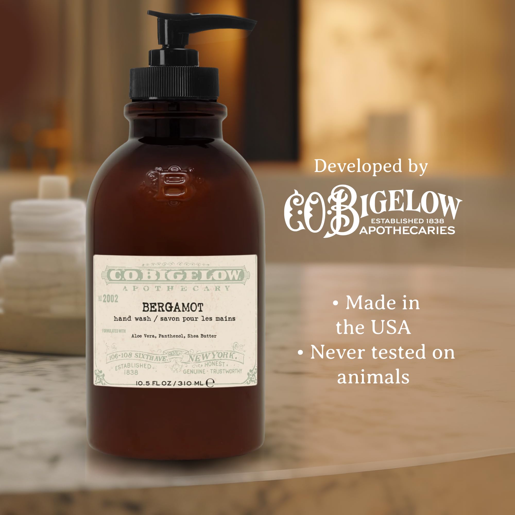 C.O. Bigelow Bergamot Hand Wash rinses clean and leaves skin feeling soft.