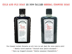 C.O. Bigelow Herbal Comfort Soak label highlights clean formula and essential oils