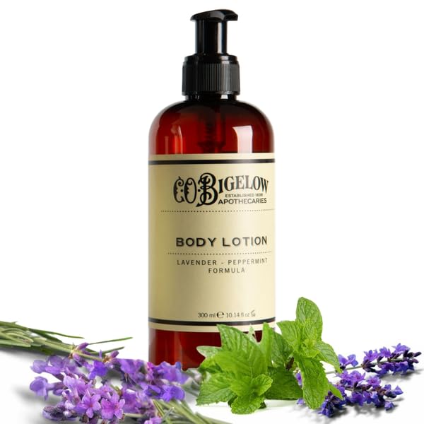 C.O. Bigelow Lavender Peppermint Lotion bottle pour for fast hydration
