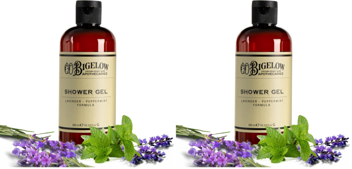 C.O. Bigelow Lavender Peppermint Shower Gel bottle captures a moisturizing daily wash.
