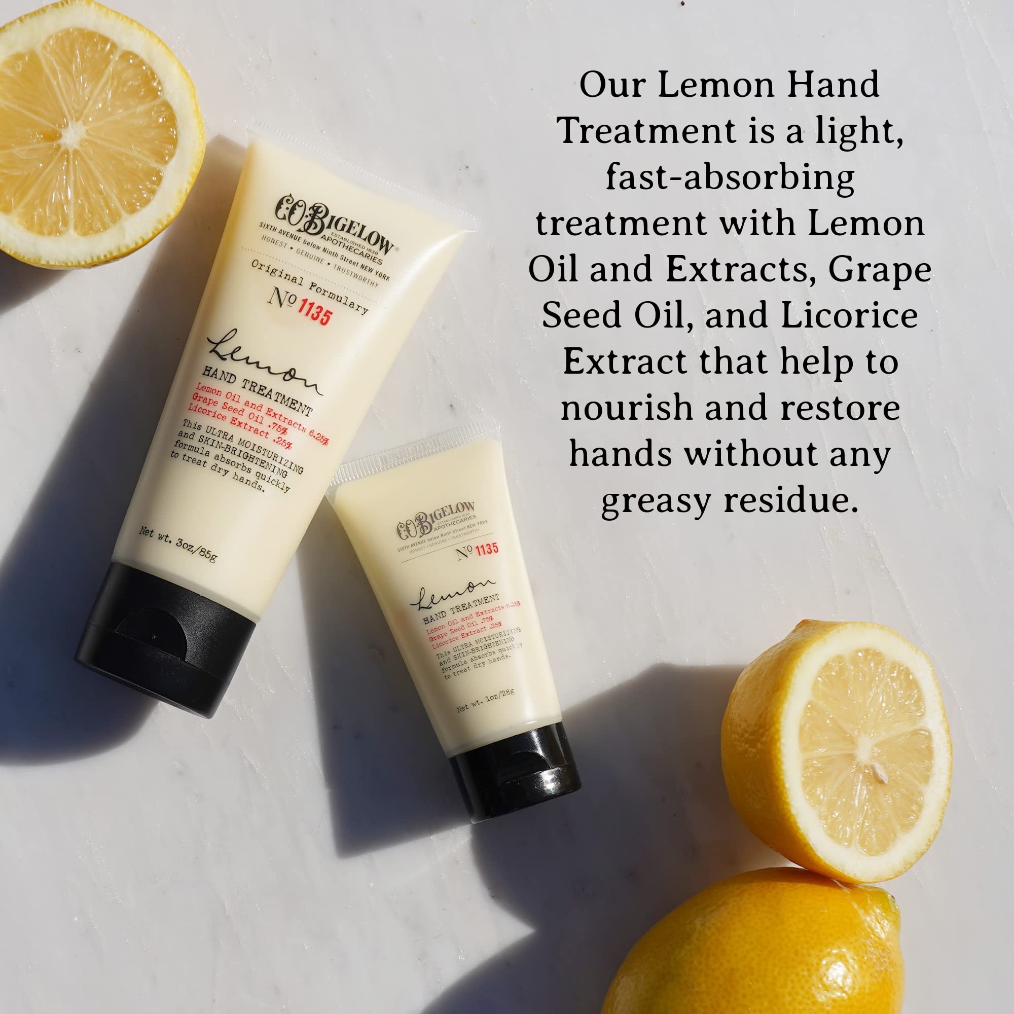 C.O. Bigelow Lemon Hand Treatment tube delivering nourishing moisture
