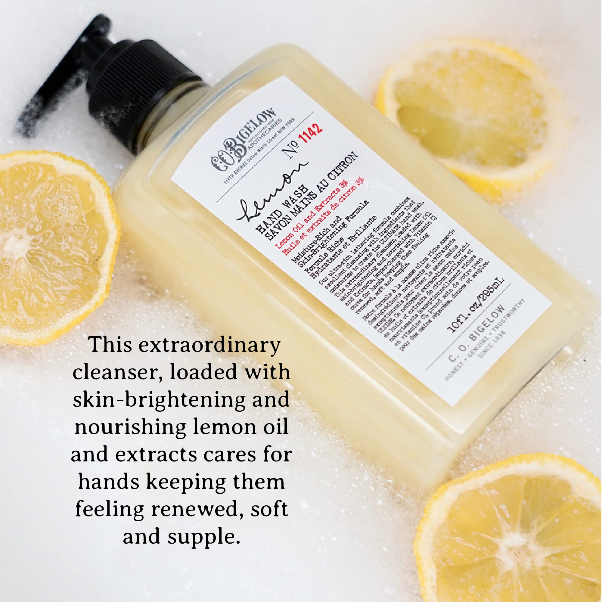 C.O. Bigelow Lemon Hand Wash aloe vera ingredient hints at skin-friendly moisture