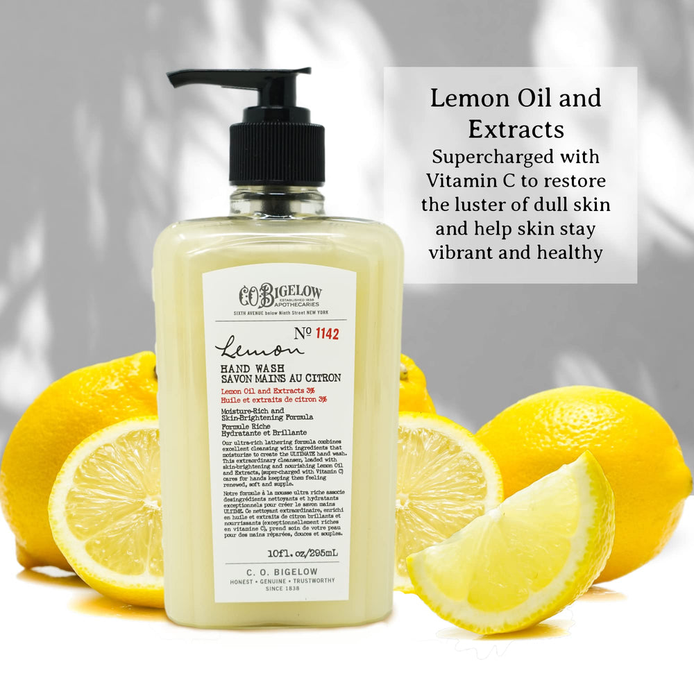 C.O. Bigelow Lemon Hand Wash on sink ready for daily use