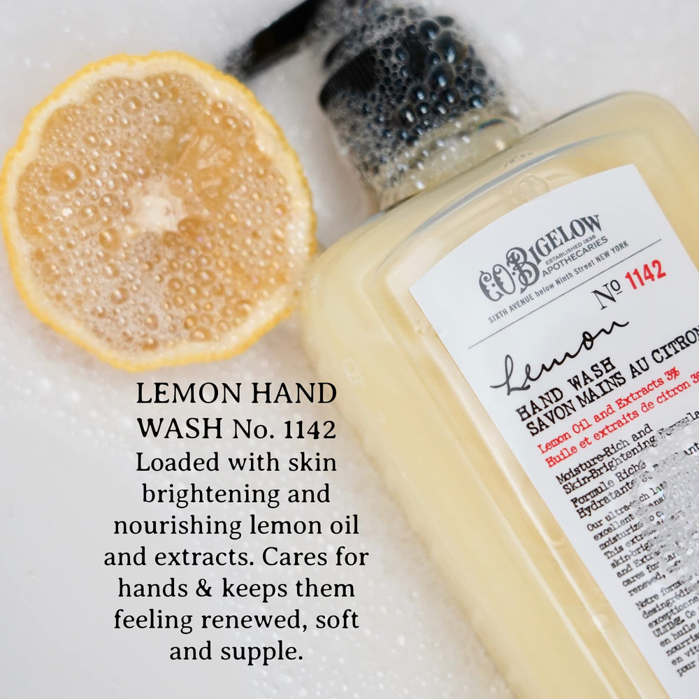 C.O. Bigelow Lemon Hand Wash pump enabling easy, quick dispensing
