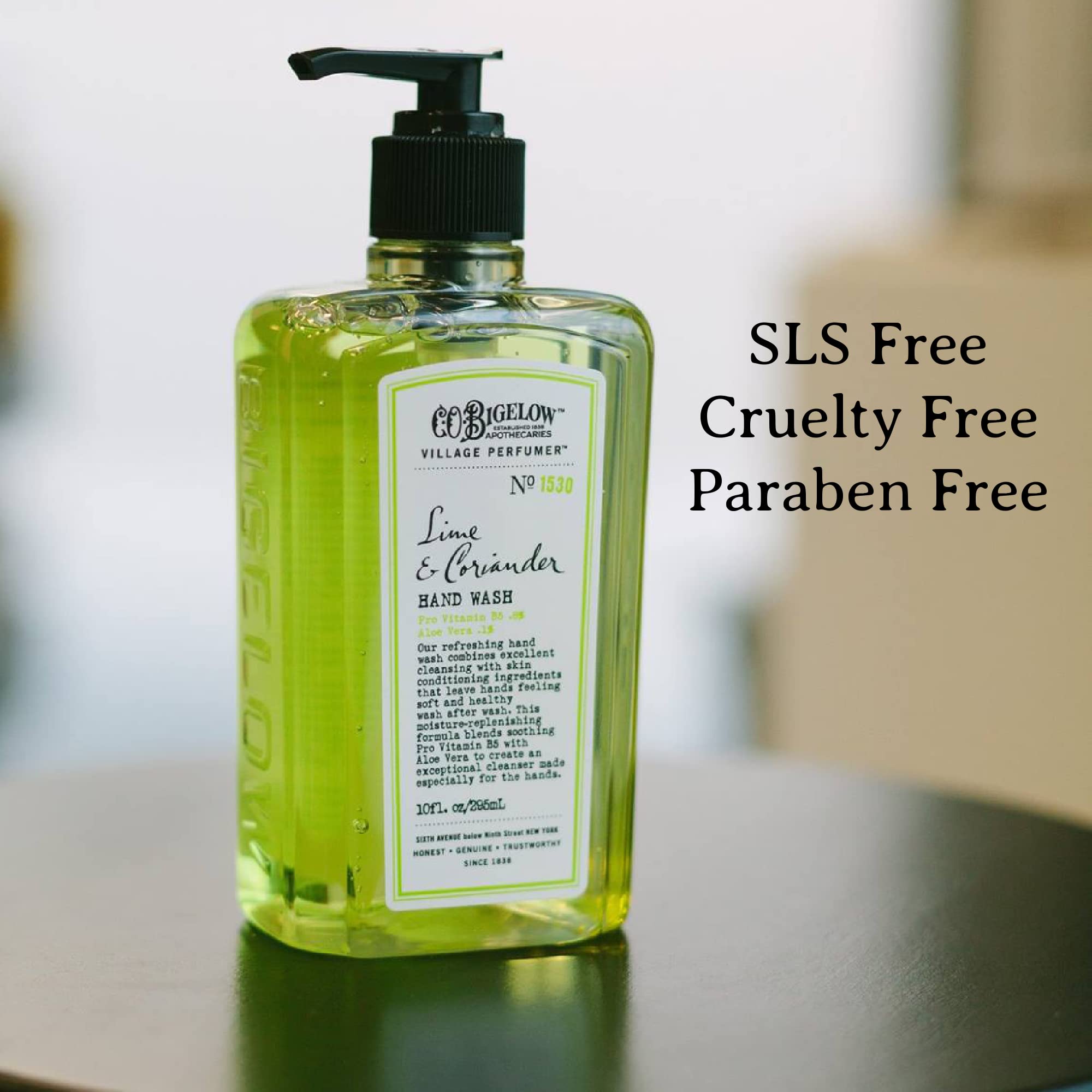 C.O. Bigelow Lime Coriander Apothecary Box label and design details