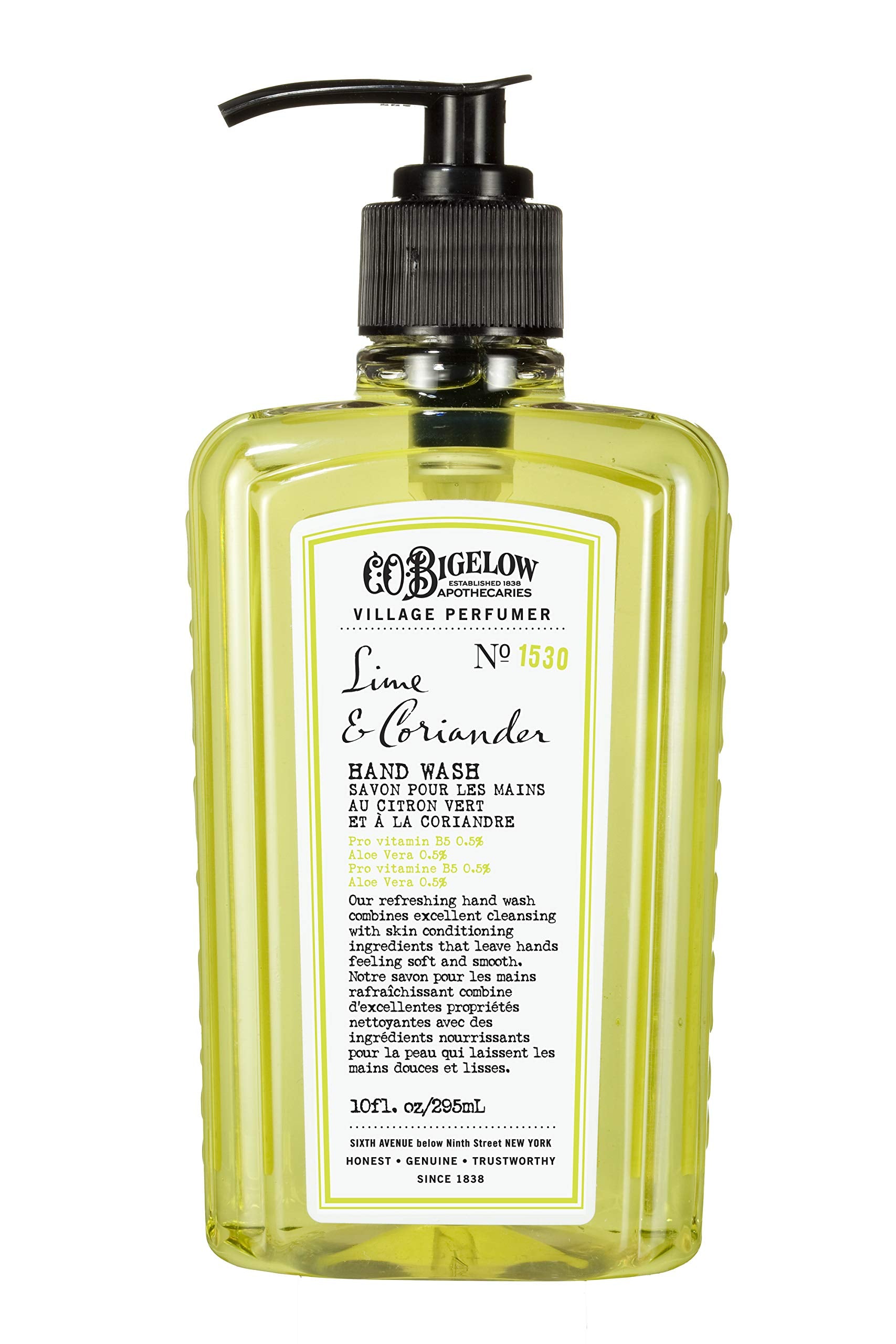 Aloe vera and B5 in C.O. Bigelow Lime Coriander Hand Wash for soft skin