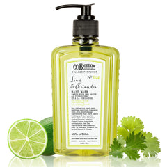 C.O. Bigelow Lime Coriander Hand Wash bottle pump for daily cleansing with a refreshing scent