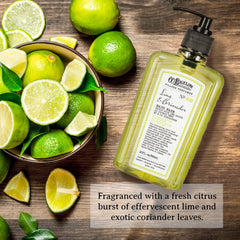 C.O. Bigelow Lime Coriander Hand Wash foamy lather in use