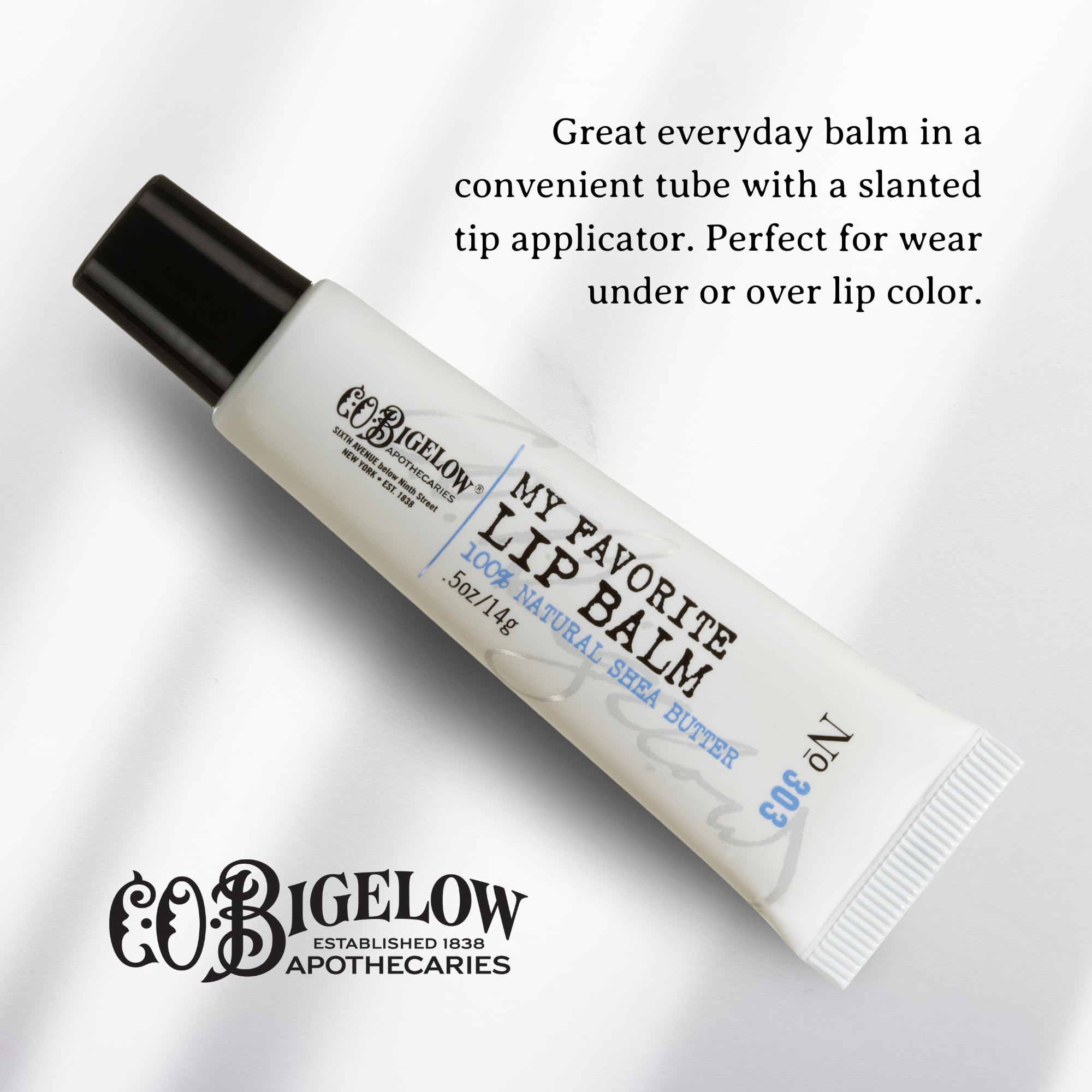 C.O. Bigelow lip balm tubes in bag for daily care