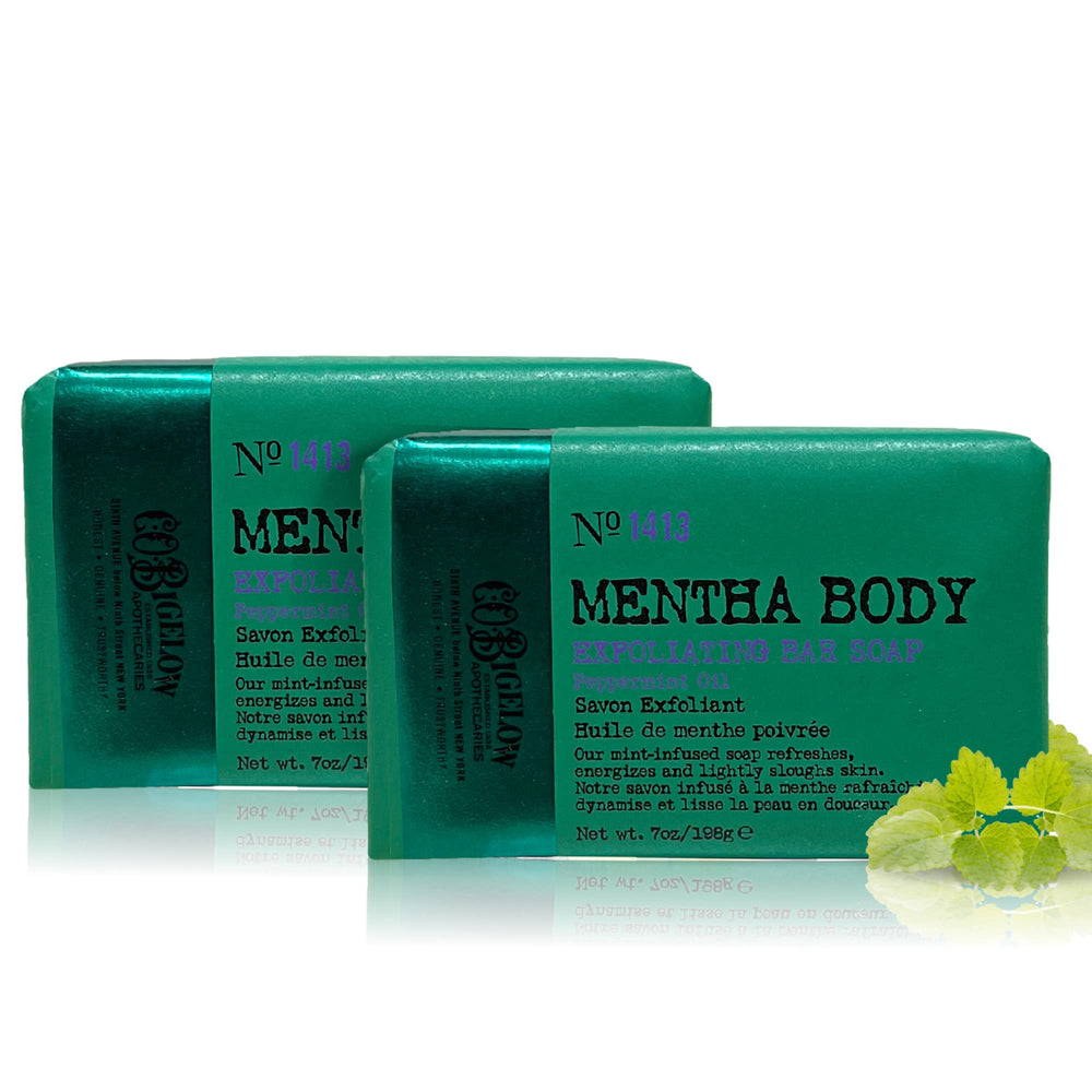 C O Bigelow Mentha Exfoliating Bar Soap crushed walnut powder texture for exfoliation