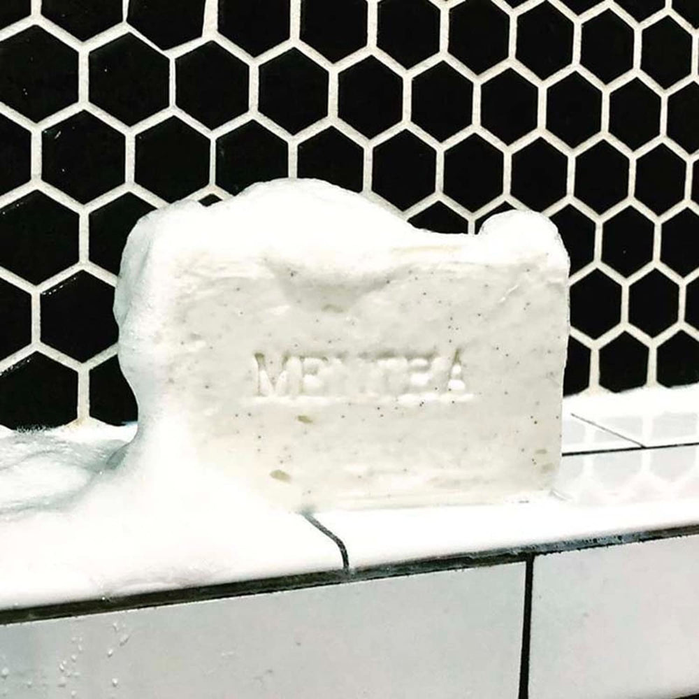 Two bars of C O Bigelow Mentha Exfoliating Bar Soap in packaging for gifting