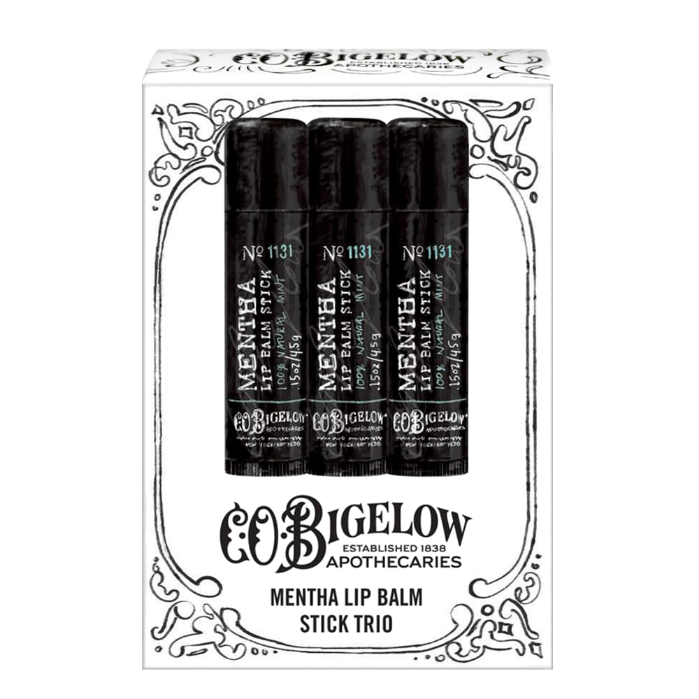 C.O. Bigelow Mentha Lip Balm Stick on your desk offers quick relief and a cooling aroma.