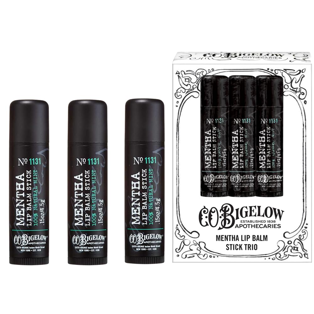 C.O. Bigelow Mentha Lip Balm Stick for home use delivers lasting moisture and a minty scent.