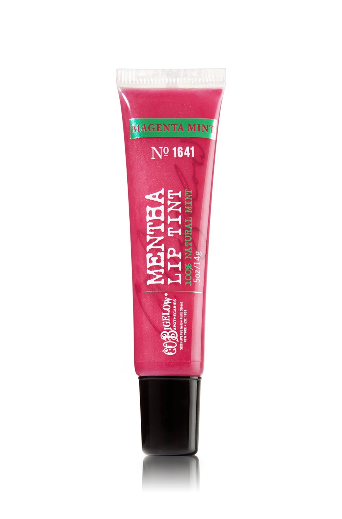 C.O. Bigelow No. 1641 Magenta Mint Mentha Lip Tint tube delivering subtle color and minty aroma.
