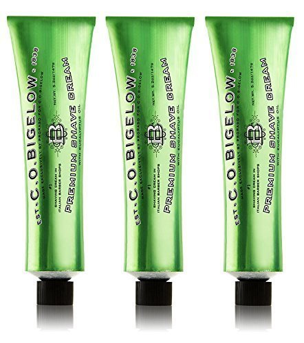 C.O. Bigelow premium shave cream with eucalyptus oil, pack-shot, for a smooth and refreshing shave