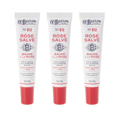 C.O. Bigelow Rose Salve tube on lips provides gentle hydration